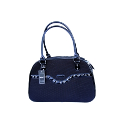 Black designer dog carrier bag